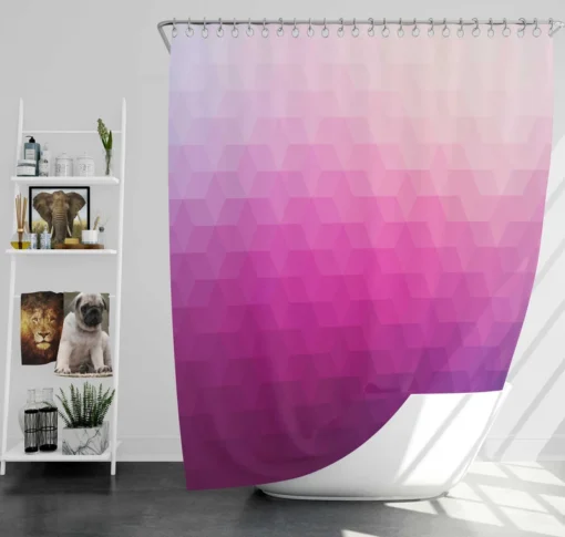 White Pink Purple Gradient Poly Shower Curtain