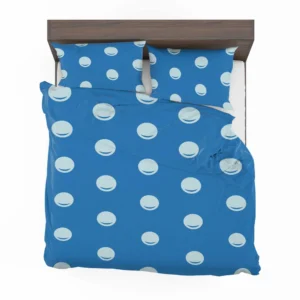 White Polka Dot On Blue Bedding Set 2