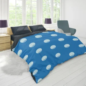 White Polka Dot On Blue Duvet Cover 1