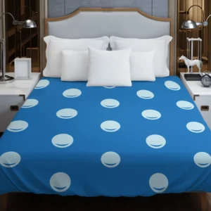 White Polka Dot On Blue Duvet Cover