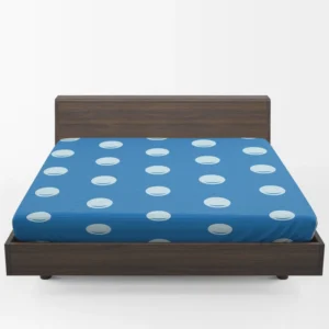 White Polka Dot On Blue Fitted Sheet 1