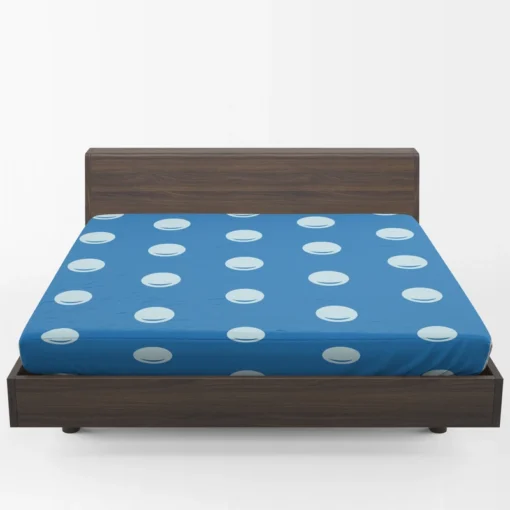 White Polka Dot On Blue Fitted Sheet 1