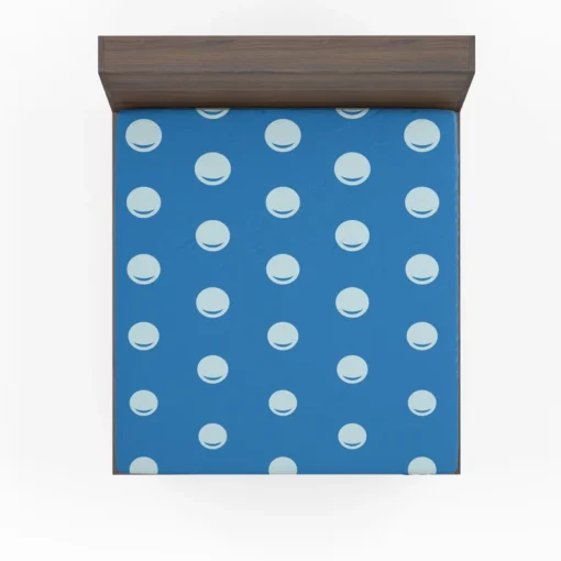 White Polka Dot On Blue Fitted Sheet