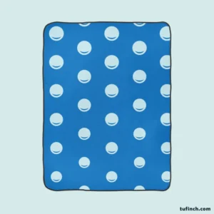 White Polka Dot On Blue Fleece Blanket 1