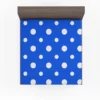 White Polka Dots On Blue Background Fitted Sheet