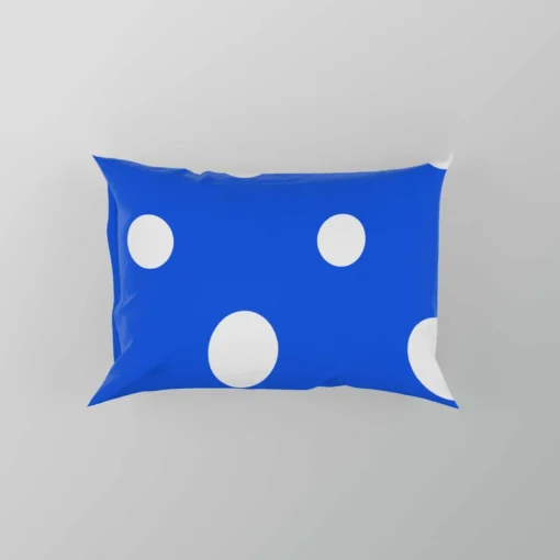 White Polka Dots On Blue Background Pillow Case