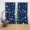 White Polka Dots On Deep Sapphire Curtain