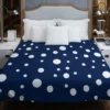 White Polka Dots On Deep Sapphire Duvet Cover