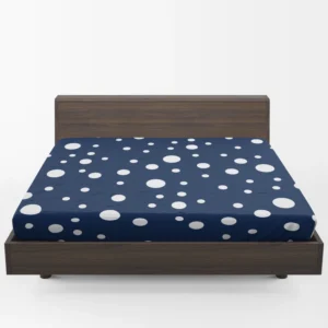 White Polka Dots On Deep Sapphire Fitted Sheet 1