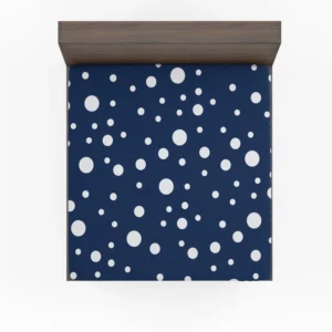 White Polka Dots On Deep Sapphire Fitted Sheet