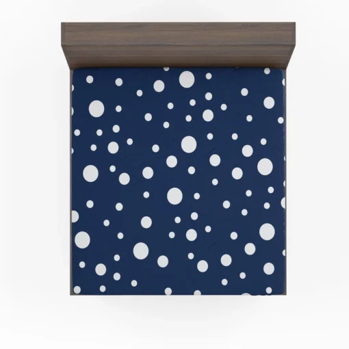 White Polka Dots On Deep Sapphire Fitted Sheet