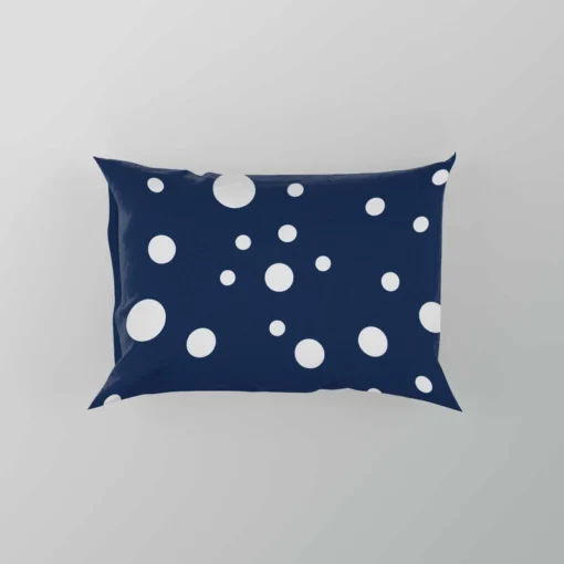 White Polka Dots On Deep Sapphire Pillow Case