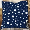 White Polka Dots On Deep Sapphire Quilt Blanket