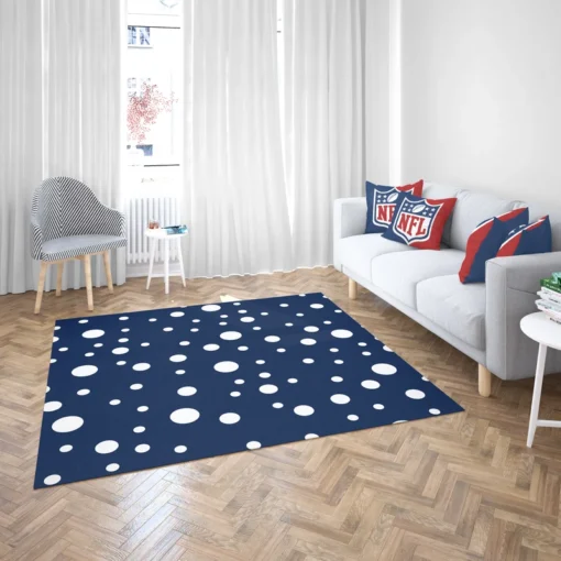 White Polka Dots On Deep Sapphire Rug 2