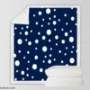 White Polka Dots On Deep Sapphire Sherpa Fleece Blanket