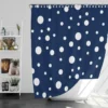 White Polka Dots On Deep Sapphire Shower Curtain