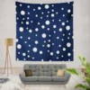 White Polka Dots On Deep Sapphire Wall Tapestry