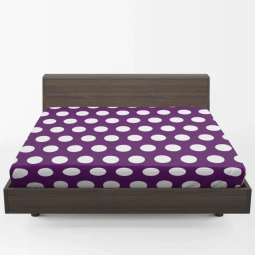 White Polka Dots On Purple Fitted Sheet 1