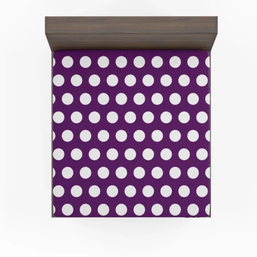 White Polka Dots On Purple Fitted Sheet