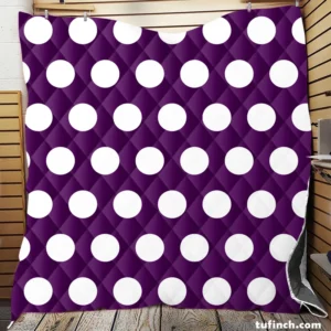 White Polka Dots On Purple Quilt Blanket