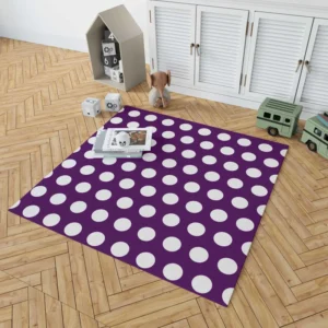 White Polka Dots On Purple Rug 1