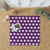 White Polka Dots On Purple Rug