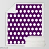 White Polka Dots On Purple Sherpa Fleece Blanket