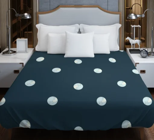 White Polka Dots Pattern Duvet Cover