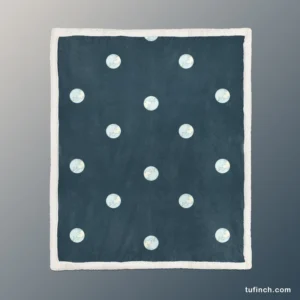 White Polka Dots Pattern Sherpa Fleece Blanket 1