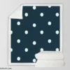 White Polka Dots Pattern Sherpa Fleece Blanket