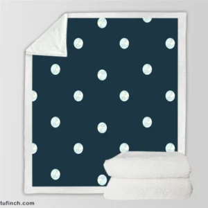 White Polka Dots Pattern Sherpa Fleece Blanket