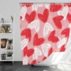 White Red With Love Hearts Design Shower Curtain