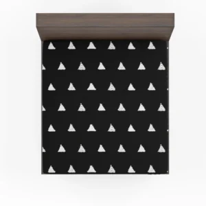 White Small Triangle Black Background Fitted Sheet