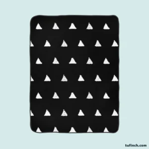 White Small Triangle Black Background Fleece Blanket 1