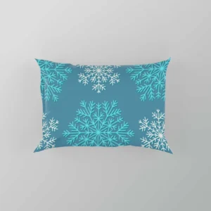 White Teal Blue Winter Snowflakes Pillow Case