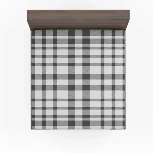 White Thunder Black Checkered Plaid Fitted Sheet