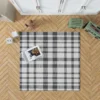 White Thunder Black Checkered Plaid Rug