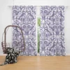 White Vintage Damask In Lavender Curtain