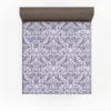 White Vintage Damask In Lavender Fitted Sheet