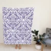 White Vintage Damask In Lavender Fleece Blanket