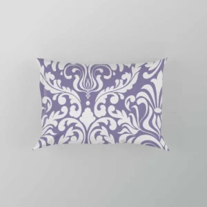 White Vintage Damask In Lavender Pillow Case