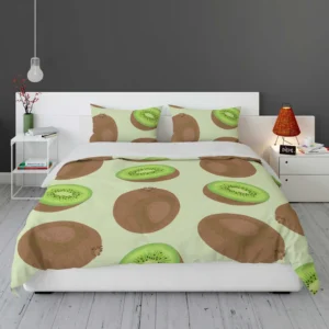 Whole Kiwi Cut Piece Pattern Bedding Set 1