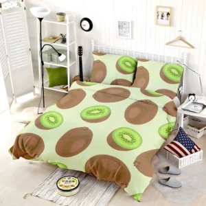 Whole Kiwi Cut Piece Pattern Bedding Set