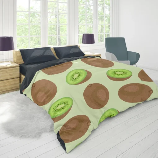 Whole Kiwi Cut Piece Pattern Duvet Cover 1