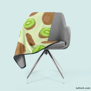 Whole Kiwi Cut Piece Pattern Fleece Blanket 2