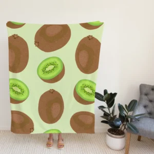 Whole Kiwi Cut Piece Pattern Fleece Blanket