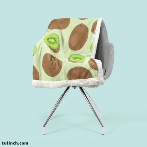 Whole Kiwi Cut Piece Pattern Sherpa Fleece Blanket 2