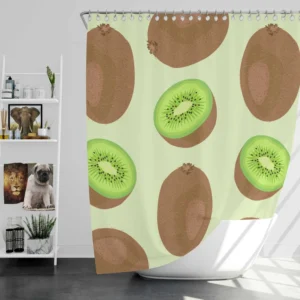 Whole Kiwi Cut Piece Pattern Shower Curtain