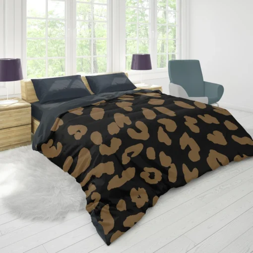 Wild Jaguar Print Pattern Duvet Cover 1