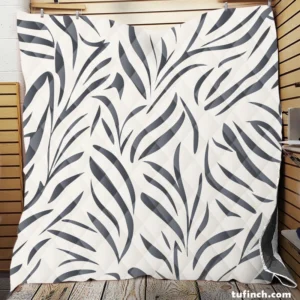 Wild Leafy Minimalistic Quilt Blanket